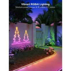 32.8 Ft. Outdoor Hardwired Neon Integrated LED Strip Lights, Smart Neon Lights IP65 Waterproof With DIY Scene Modes -Lamp Parts bibivis led strip lights uk6m 5t3 40 1000