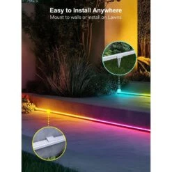 32.8 Ft. Outdoor Hardwired Neon Integrated LED Strip Lights, Smart Neon Lights IP65 Waterproof With DIY Scene Modes -Lamp Parts bibivis led strip lights uk6m 5t3 fa 1000
