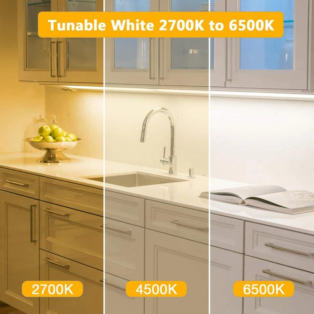 32.8 Ft. Tunable White Hardwired COB Integrated LED Strip Lights, Dimmable High Density Uniform Tape Light For Cabinet 5 32.8 Ft. Tunable White Hardwired COB Integrated LED Strip Lights, Dimmable High Density Uniform Tape Light For Cabinet - Image 3