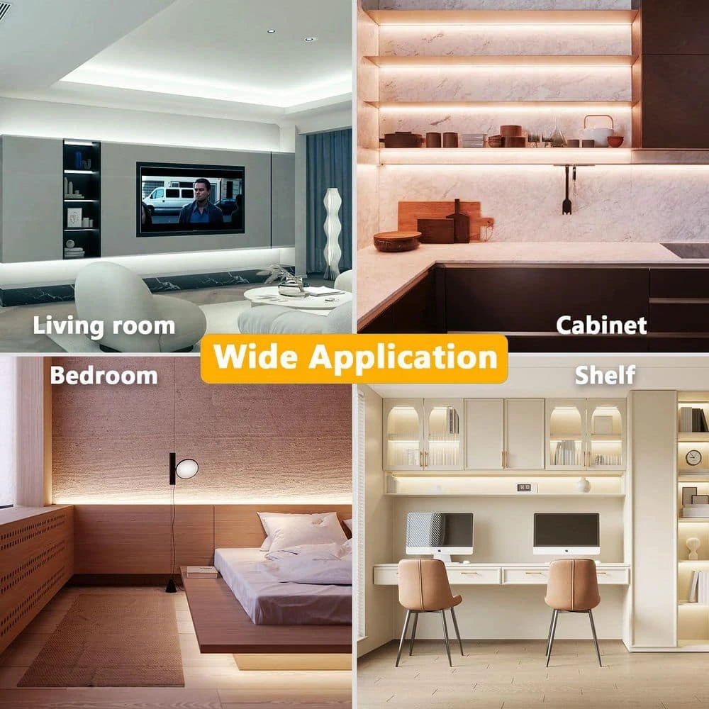 32.8 Ft. Tunable White Hardwired COB Integrated LED Strip Lights, Dimmable High Density Uniform Tape Light For Cabinet 9 32.8 Ft. Tunable White Hardwired COB Integrated LED Strip Lights, Dimmable High Density Uniform Tape Light For Cabinet - Image 7