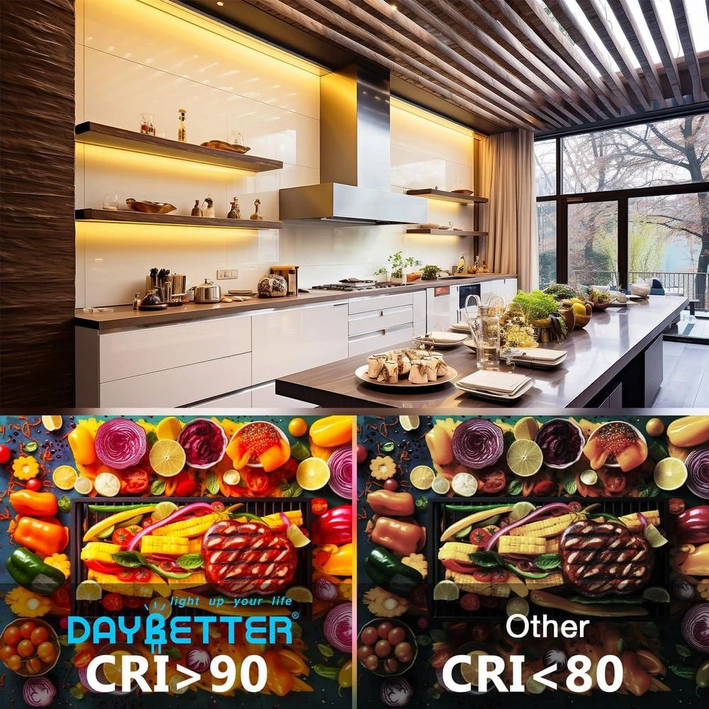 32.8 Ft. Tunable White Hardwired COB Integrated LED Strip Lights, Dimmable High Density Uniform Tape Light For Cabinet 7 32.8 Ft. Tunable White Hardwired COB Integrated LED Strip Lights, Dimmable High Density Uniform Tape Light For Cabinet - Image 5