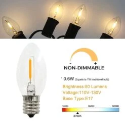 0.6-Watt C7 E12 LED Night Light Bulb, Warm White 2700K (12-Pack) -Lamp Parts bibivis night lights xa70 z4s 4f 1000