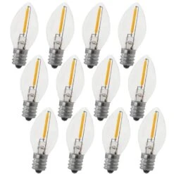0.6-Watt C7 E12 LED Night Light Bulb, Warm White 2700K (12-Pack)