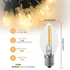 0.6-Watt C7 E12 LED Night Light Bulb, Warm White 2700K (12-Pack) -Lamp Parts bibivis night lights xa70 z4s c3 1000