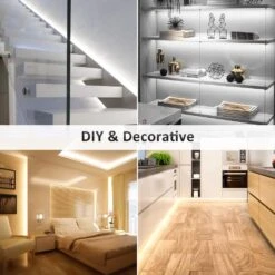 40 Ft. Warm White LED Strip Light Kit Dimmable 3000K-6500K 24-Volt Tape Light With RF Remote Flexible Rope LED Ribbon -Lamp Parts bibivis under cabinet lighting accessories bb35 s4t 31 1000