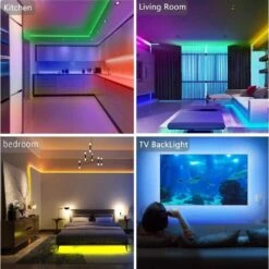 65.6 Ft. RGB Color Changing Led Strip Lights With 44 Keys Ir Remote Led Lights For Bedroom, Kitchen, Home Decoration -Lamp Parts bibivis under cabinet lighting accessories ew37 z7g c3 1000