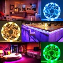 32.8 Ft. RGB LED Smart Music Sync Color Changing Led Strip Lights With Remote Led Lights For Bedroom, Room, TV, Party -Lamp Parts bibivis under cabinet lighting accessories ew77 w6d 31 1000