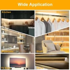 13 Ft. 2700K Warm White Flexible LED Strip Lights With Remote And Power Adapter For Kitchen Cabinets, Shelf (8-Pack) -Lamp Parts bibivis under cabinet lighting accessories fm37 x2q 40 1000