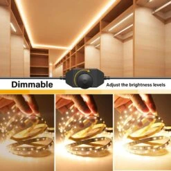 32.8 Ft. Warm Dimmable LED Strip Lighting, Non-Waterproof 3000K 5m 12V Tape Light For Home, Kitchen, Under Cabinet -Lamp Parts bibivis under cabinet lighting accessories gv84 m4x e1 1000