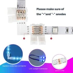 Multifunctional 5050 10mm 4Pin LED Light With Solderless Connection Kit Includes 8 DIY Accessories -Lamp Parts bibivis under cabinet lighting accessories nm09 l1h 40 1000