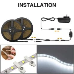32.8 Ft. Dimmable 300 LED Light Strip, 6000K Daylight White Strip Lighting, 5M 12-Volt Ribbon Rope Light -Lamp Parts bibivis under cabinet lighting accessories om47 z6y 4f 1000