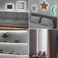 16.4 Ft. Dimmable 24-Volt 2A/48-Watt 2400 Cob LED Strip Light Beads Super Bright Warm White 6000K LED Light Belt Set -Lamp Parts bibivis under cabinet lighting accessories ov03 j1k 40 1000