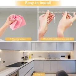 13 Ft. Under Cabinet Lighting Kit, 4000K Neutral White Flexible Led Strip Lights With RF Remote, Power Adapter (8-Pack) -Lamp Parts bibivis under cabinet lighting accessories rx93 z4t 4f 1000