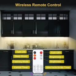 13 Ft. Under Cabinet Lighting Kit, 4000K Neutral White Flexible Led Strip Lights With RF Remote, Power Adapter (8-Pack) -Lamp Parts bibivis under cabinet lighting accessories rx93 z4t c3 1000
