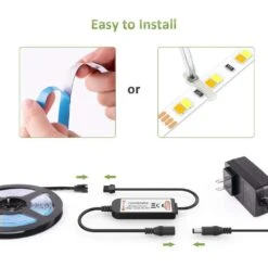 20 Ft. Warm White LED Strip Light Kit Dimmable 3000K-6500K 24-Volt Tape Light With RF Remote Flexible Rope LED Ribbon -Lamp Parts bibivis under cabinet lighting accessories ur75 u9m 1f 1000