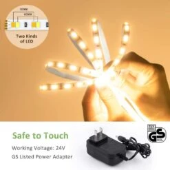 20 Ft. Warm White LED Strip Light Kit Dimmable 3000K-6500K 24-Volt Tape Light With RF Remote Flexible Rope LED Ribbon -Lamp Parts bibivis under cabinet lighting accessories ur75 u9m 40 1000