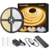 20 Ft. Warm White LED Strip Light Kit Dimmable 3000K-6500K 24-Volt Tape Light With RF Remote Flexible Rope LED Ribbon 2 20 Ft. Warm White LED Strip Light Kit Dimmable 3000K-6500K 24-Volt Tape Light With RF Remote Flexible Rope LED Ribbon -Lamp Parts bibivis under cabinet lighting accessories ur75 u9m 64 1000