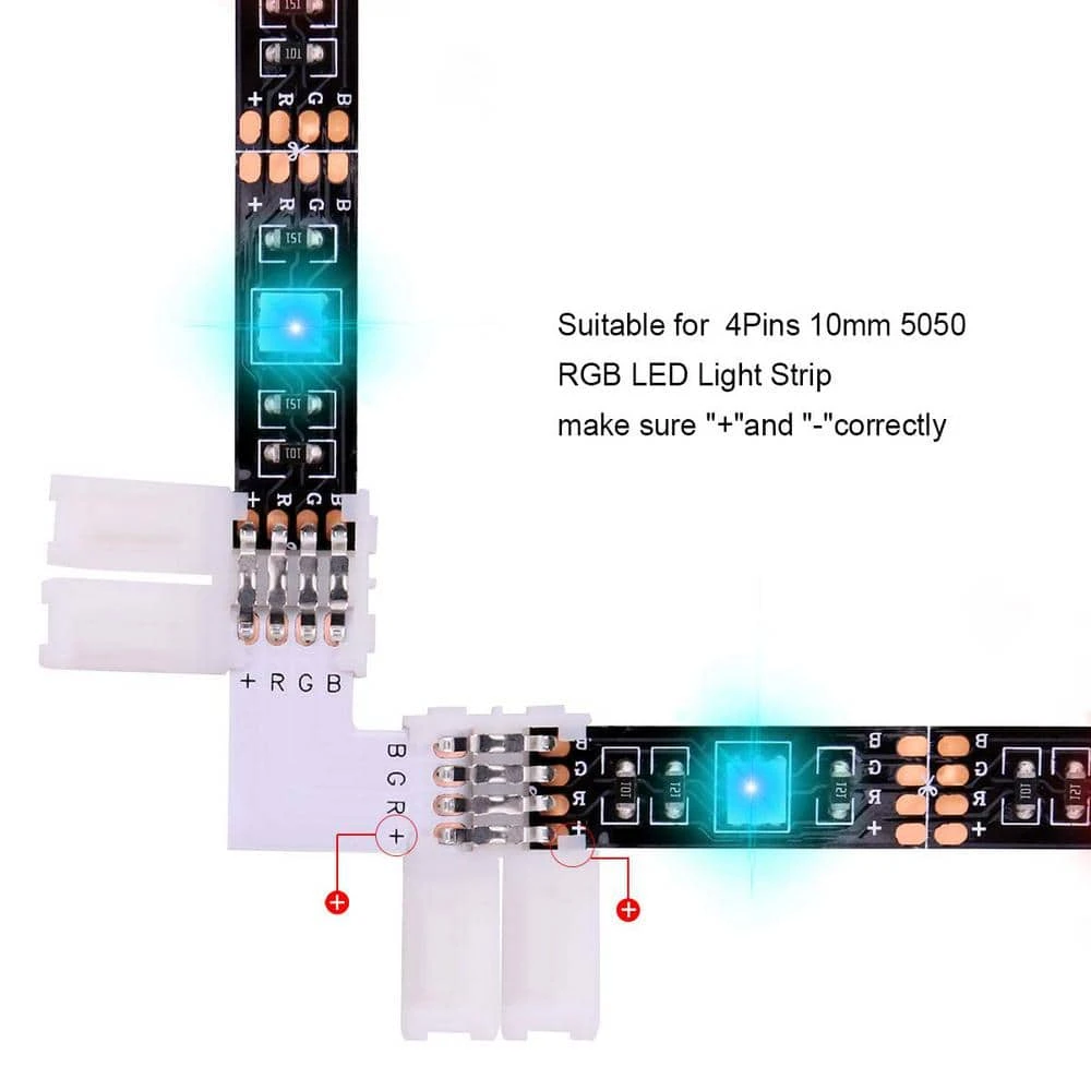 3.3 Ft. 4-pin LED Strip Connector Kit Includes LED Connectors L Shape For Strip Lights 5 3.3 Ft. 4-pin LED Strip Connector Kit Includes LED Connectors L Shape For Strip Lights - Image 3