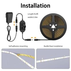 16.4 Ft. Warm Dimmable LED Strip Lighting, Non-Waterproof 3000K 5 M 12-Volt Tape Light For Home, Kitchen, Under Cabinet -Lamp Parts bibivis under cabinet lighting accessories xx72 c6c 4f 1000