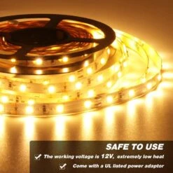 16.4 Ft. Warm Dimmable LED Strip Lighting, Non-Waterproof 3000K 5 M 12-Volt Tape Light For Home, Kitchen, Under Cabinet -Lamp Parts bibivis under cabinet lighting accessories xx72 c6c c3 1000