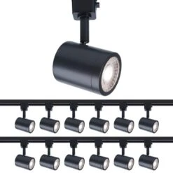 Charge Black 5CCT Integrated LED Ceiling Hardwired Fixed Track Cylinder Head, H Track (12-Pack) -Lamp Parts black 12 pack wac limited track lighting heads h 8010 cs bk 12 de 1000