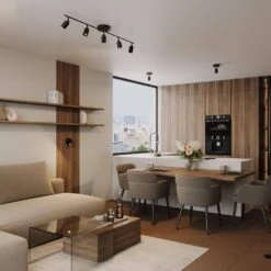 Shura Black 5-Light Track Light With Rotatable Heads, Integrated LED Bulbs, 4 Ft. Track Lighting Kit, 3500K, 2275 Lumens