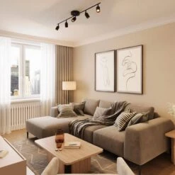 Shura Black 5-Light Track Light With Rotatable Heads, Integrated LED Bulbs, 4 Ft. Track Lighting Kit, 3500K, 2275 Lumens -Lamp Parts black 3500 vidalite track lighting kits ce1060212 77 1000