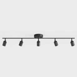 Shura Black 5-Light Track Light With Rotatable Heads, Integrated LED Bulbs, 4 Ft. Track Lighting Kit, 4000K, 2275 Lumens 19 Shura Black 5-Light Track Light With Rotatable Heads, Integrated LED Bulbs, 4 Ft. Track Lighting Kit, 4000K, 2275 Lumens -Lamp Parts black 4000k vidalite track lighting kits ce1060213 1f 1000