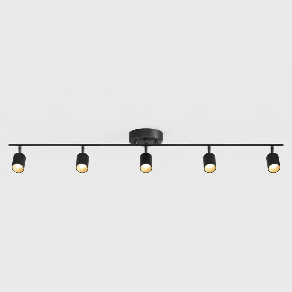 Shura Black 5-Light Track Light With Rotatable Heads, Integrated LED Bulbs, 4 Ft. Track Lighting Kit, 4000K, 2275 Lumens 8 Shura Black 5-Light Track Light With Rotatable Heads, Integrated LED Bulbs, 4 Ft. Track Lighting Kit, 4000K, 2275 Lumens - Image 6