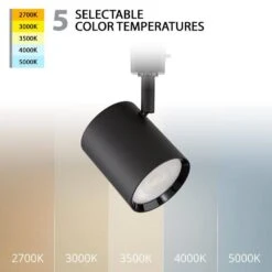 Charge Black 5CCT Integrated LED Ceiling Hardwired Fixed Track Cylinder Head, H Track (6-Pack) -Lamp Parts black 6 pack wac limited track lighting heads h 8010 cs bk 6 c3 1000