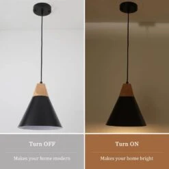 1-Light Black Cone Pendant Light With Metal Shade, No Bulbs Included 15 1-Light Black Cone Pendant Light With Metal Shade, No Bulbs Included -Lamp Parts black adsensty pendant lights hd 1 b zjd00072 77 1000