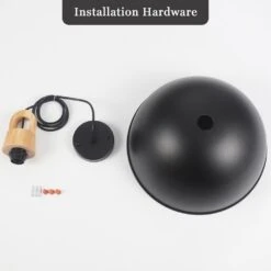 1-light Black Small Sized Pendant Light With Metal Dome Shade For Kitchen Island Dinning Room -Lamp Parts black adsensty pendant lights hd 400 b d00075 1f 1000