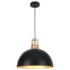 1-light Black Small Sized Pendant Light With Metal Dome Shade For Kitchen Island Dinning Room