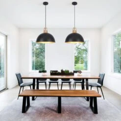 1-light Black Small Sized Pendant Light With Metal Dome Shade For Kitchen Island Dinning Room -Lamp Parts black adsensty pendant lights hd 400 b d00075 a0 1000