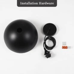 3-Light Black Pendant Light With Metal Shade, Adjustable Dome Pendant Lighting Fixtures -Lamp Parts black adsensty pendant lights hd b 3 zjd00062 4f 1000