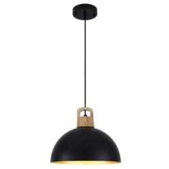 1-Light Black Vintage Pendant Light Adjustable Ceiling Hanging Lights With Metal Shade