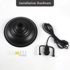 60-Watt 1-Light Black Plug-In Metal Hanging Pendant Light With Integrated Switch, No Bulbs Included -Lamp Parts black adsensty pendant lights hd3 1b zjy00066 4f 1000