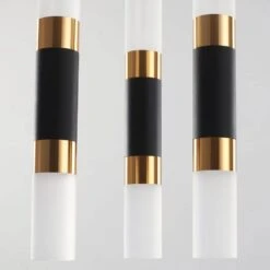 21-Watt 5-Light Black Pendant Light With Cylinder Acrylic Shades, Industrial Kitchen Island Lighting For Dining Room -Lamp Parts black adsensty pendant lights hd3 3 zjd00078 4f 1000