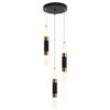 21-Watt 5-Light Black Pendant Light With Cylinder Acrylic Shades, Industrial Kitchen Island Lighting For Dining Room -Lamp Parts black adsensty pendant lights hd3 3 zjd00078 64 1000