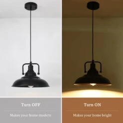 1 Light Black Dome Industrial Pendant Light With Metal Shade, No Bulbs Included -Lamp Parts black adsensty pendant lights hd5 1b zjd00066 1d 1000