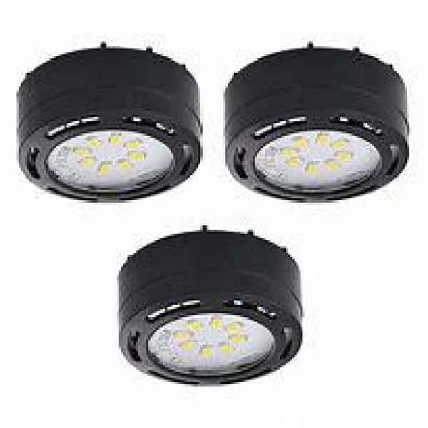LED Black Puck Light With Power Cord (3-Pack) 5 LED Black Puck Light With Power Cord (3-Pack) - Image 3