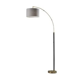 Adesso Bergen 73.5 In. Black And Antique Brass Arc Lamps