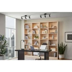 Boedy 2 Ft. 3-Light Smart Matte Black Integrated LED Fixed Track Lighting Kit With Night Light Powered By Hubspace -Lamp Parts black and gold hampton bay smart lighting kits te10c150018wbg 40 1000