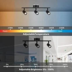 Boedy 2 Ft. 3-Light Smart Matte Black Integrated LED Fixed Track Lighting Kit With Night Light Powered By Hubspace -Lamp Parts black and gold hampton bay smart lighting kits te10c150018wbg 44 1000