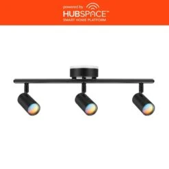 Boedy 2 Ft. 3-Light Smart Matte Black Integrated LED Fixed Track Lighting Kit With Night Light Powered By Hubspace