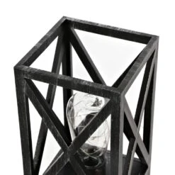 8.9 In. 1-Pack Retro Battery Powered Indoor Table Lamps, Black And Nickel Finish 12 8.9 In. 1-Pack Retro Battery Powered Indoor Table Lamps, Black And Nickel Finish -Lamp Parts black and nickel table lamps wbtl jh20 bw 44 1000