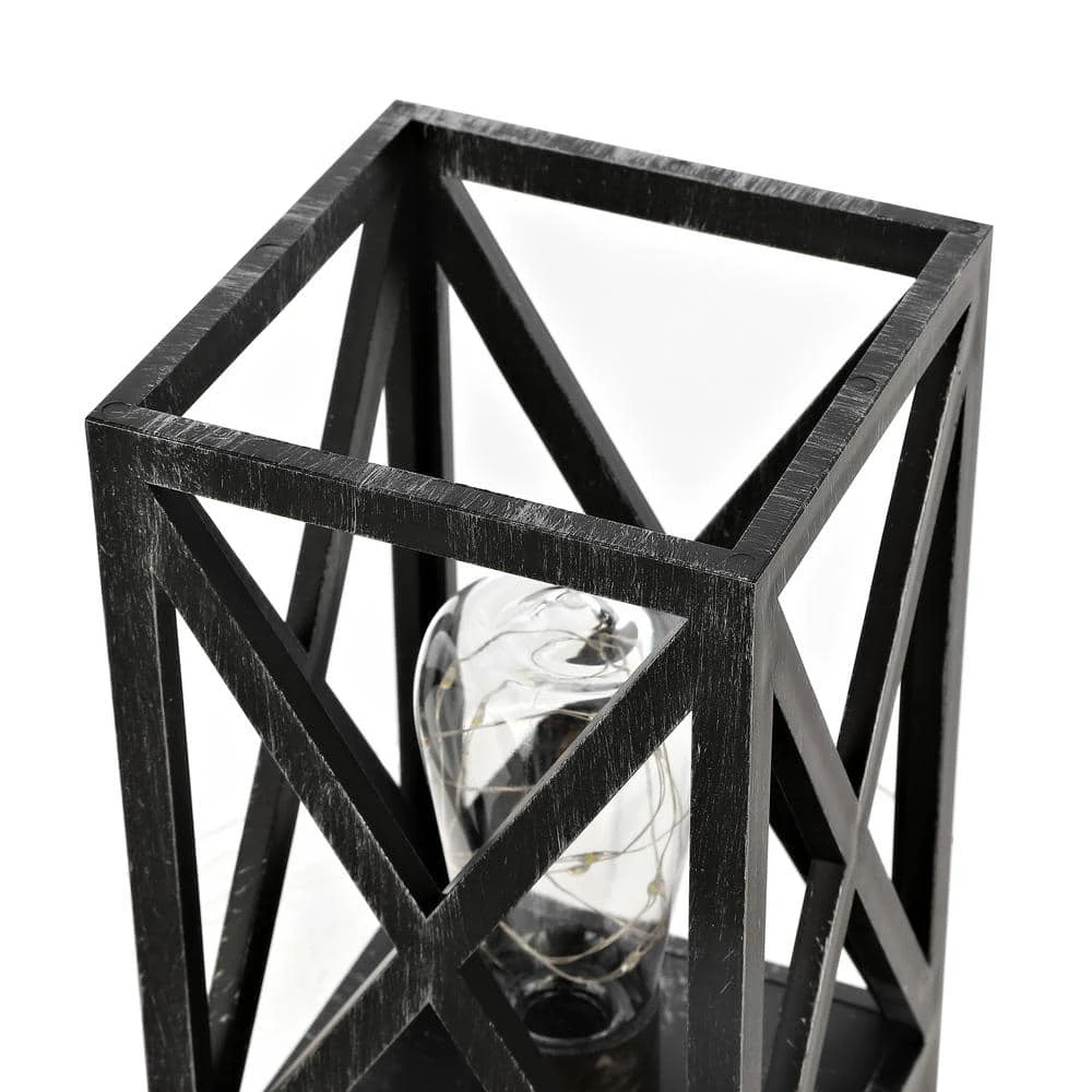 8.9 In. 1-Pack Retro Battery Powered Indoor Table Lamps, Black And Nickel Finish 7 8.9 In. 1-Pack Retro Battery Powered Indoor Table Lamps, Black And Nickel Finish - Image 5