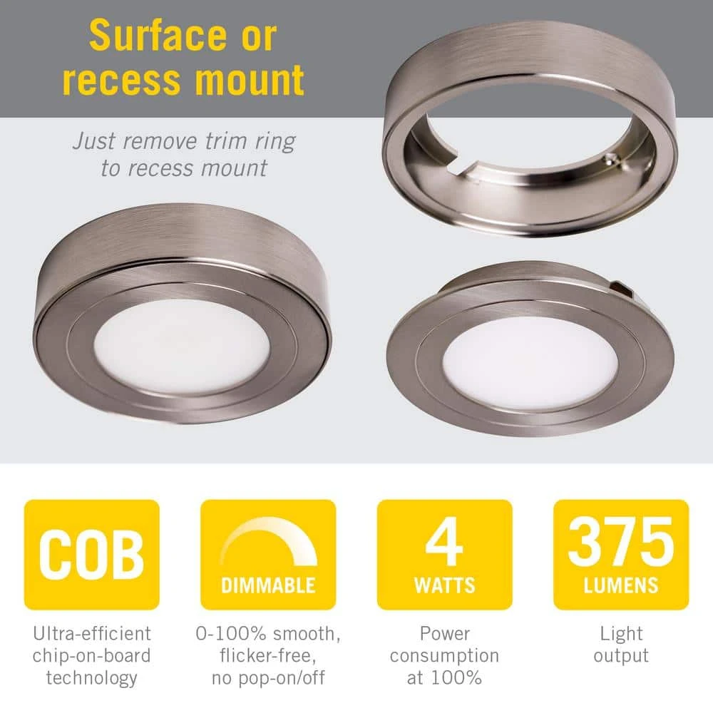 PureVue Dimmable LED Puck Light, Daylight 5000K, Black 4 PureVue Dimmable LED Puck Light, Daylight 5000K, Black - Image 2