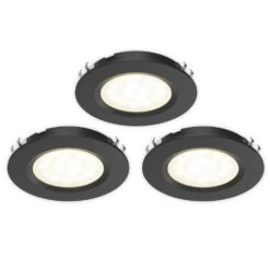 Plug-in 3-Lights Soft White Integrated LED Under Cabinet Puck Light 1-Pack -Lamp Parts black bazz puck lights u00063bk c3 1000