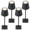 4-Pack 14 In. Matte Black LED Cordless Table Lamp, 3CCT Dimmable Portable Desk Lamps
